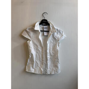 Brandy Melville White Short Sleeve Button-Up Shirt